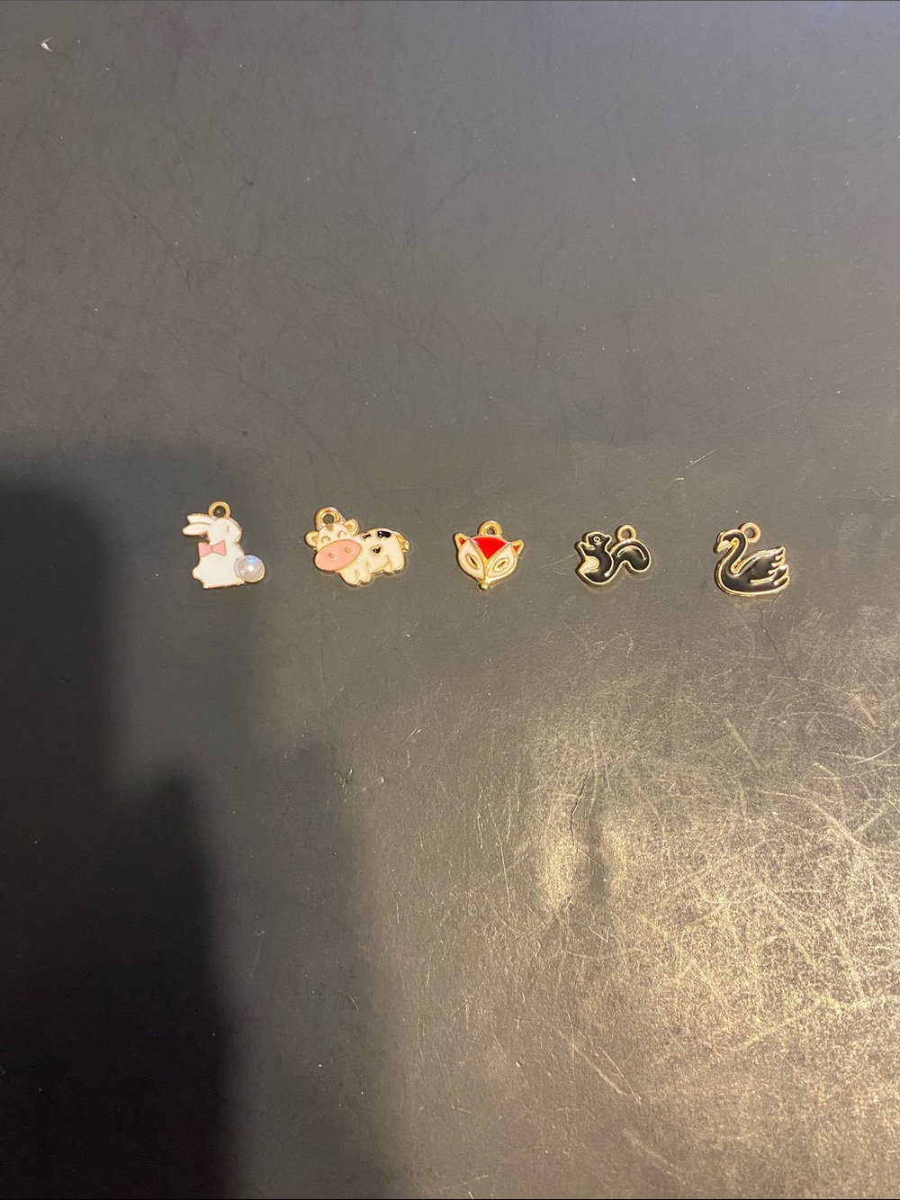 Cute Enamel Animal Charm Set - Unicorn, Cow, Fox, Snake, Swan